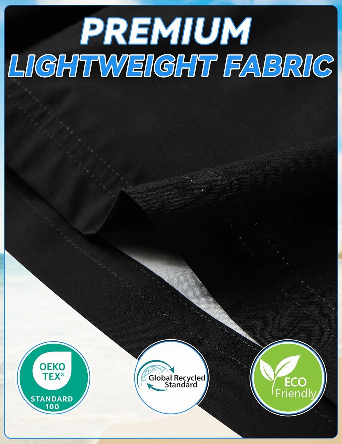 Mens Swim Trunks 8 inch Inseam Mesh Liner Quick-Dry Lightweight 4-Way Stretch Bathing Suit Swimming Trunks for Men UPF 50 