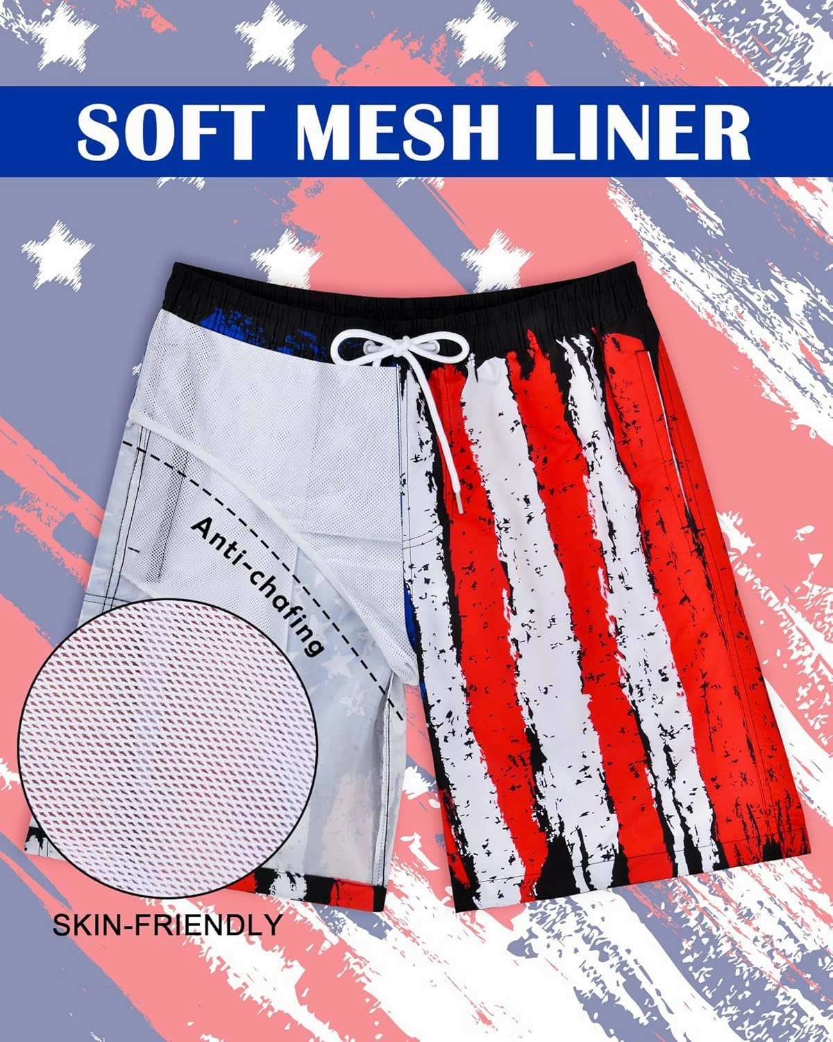 Mens Swim Trunks Bathing Suit 9" Board Shorts Quick Dry Swim Shorts Men Swimwear Mesh Lining Beach Swimsuit