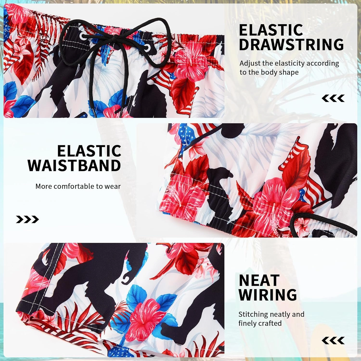 Mens Swim Trunks Quick Dry Board Shorts Bathing Suit for Men Beach Swimwear Breathable Surf Beach Shorts Swimwear