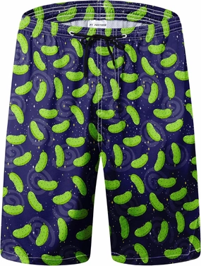 Mens Swim Trunks Quick Dry Board Shorts with Mesh Lining, Breathable Fit Print Beach Shorts Swimwear Bathing Suits