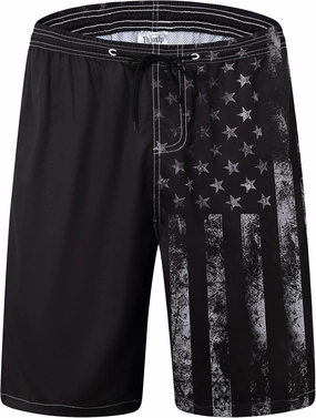 Mens Swim Trunks Quick Dry Board Shorts with Mesh Lining, Breathable Fit Print Beach Shorts Swimwear Bathing Suits