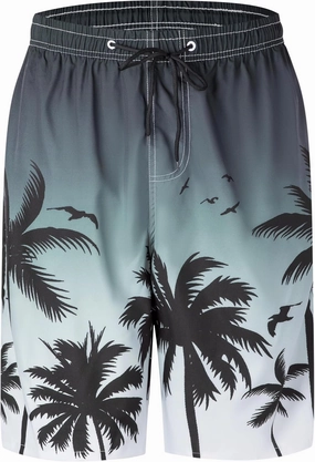 Mens Swim Trunks Quick Dry Board Shorts with Mesh Lining, Breathable Fit Print Beach Shorts Swimwear Bathing Suits