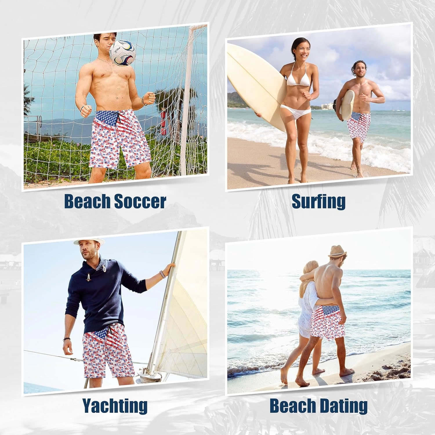 Mens Swim Trunks Quick Dry Board Shorts with Mesh Lining, Breathable Surf Beach Shorts Swimwear Bathing Suits