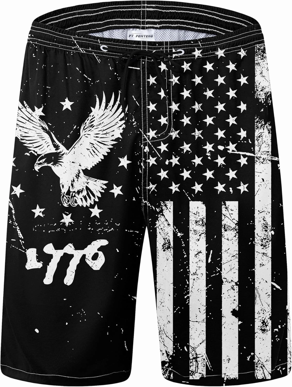 Mens Swim Trunks Quick Dry Board Shorts with Mesh Lining, Breathable Surf Beach Shorts Swimwear Bathing Suits