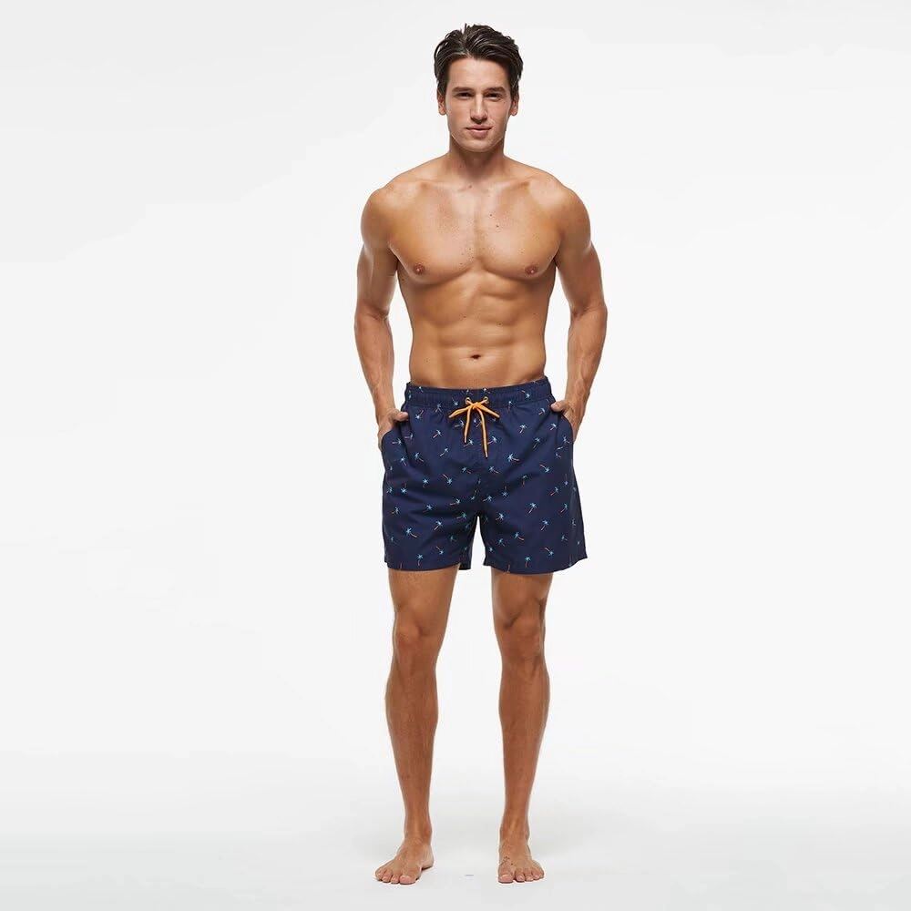 Mens Swim Trunks Quick Dry Boardshorts with Mesh Lining Above Knee Swimwear Bathing Suits