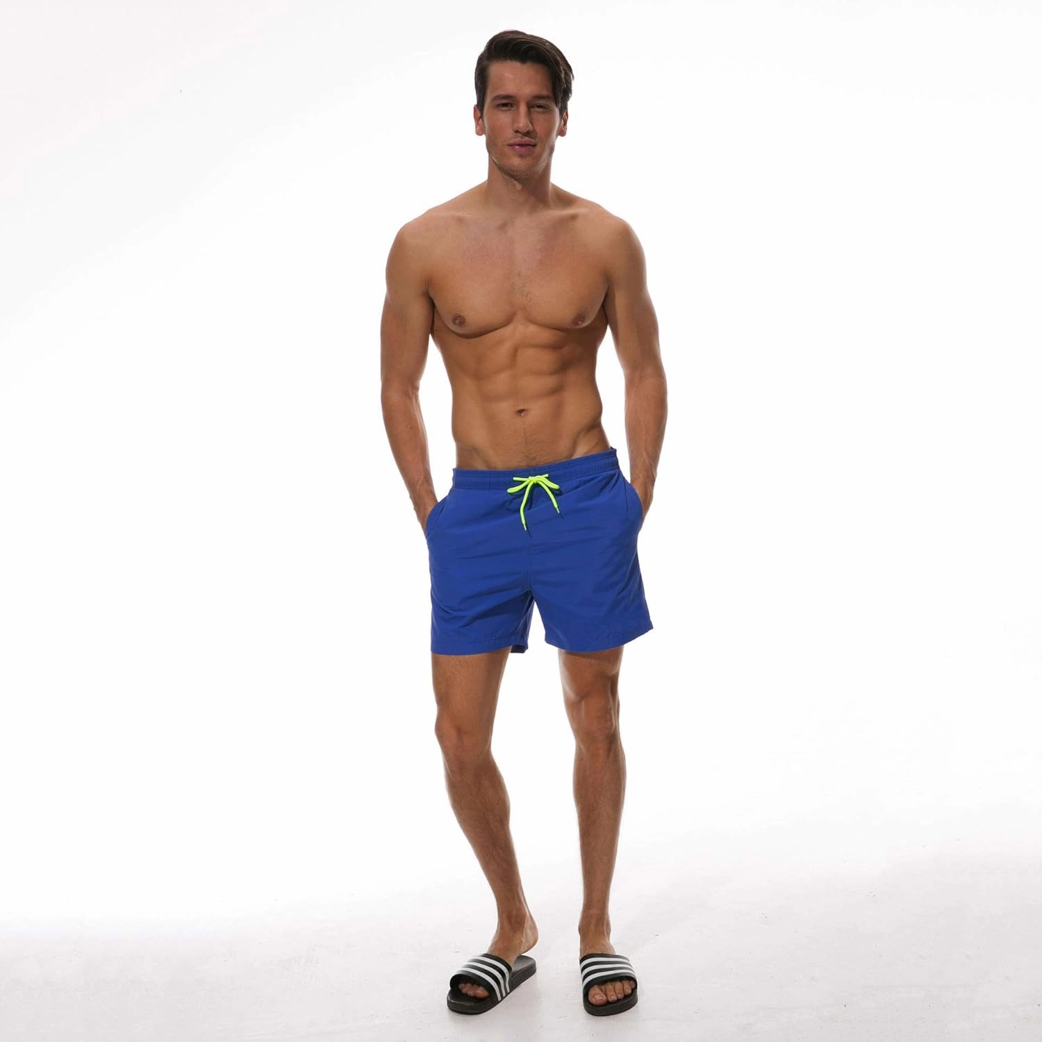 Mens Swim Trunks Quick Dry Boardshorts with Mesh Lining Above Knee Swimwear Bathing Suits