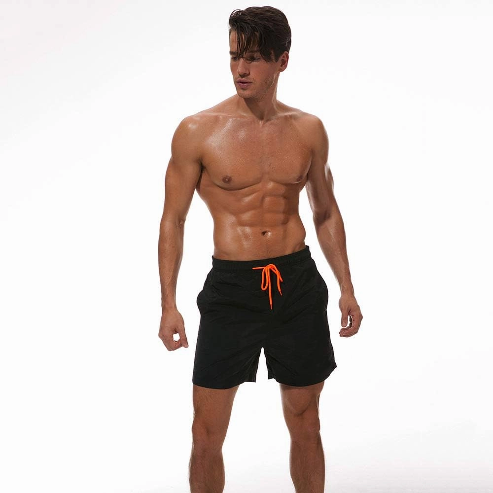 Mens Swim Trunks Quick Dry Boardshorts with Mesh Lining Above Knee Swimwear Bathing Suits