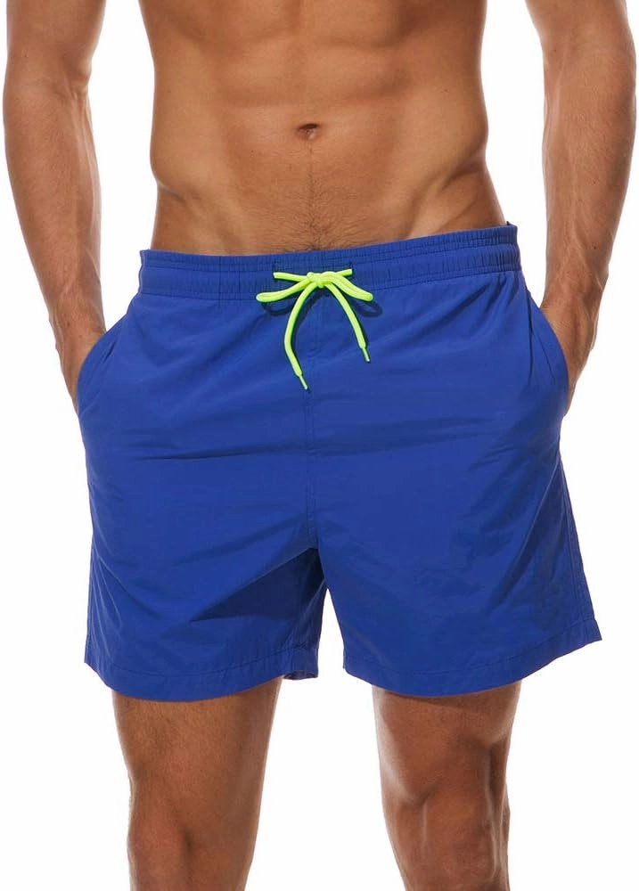Mens Swim Trunks Quick Dry Boardshorts with Mesh Lining Above Knee Swimwear Bathing Suits