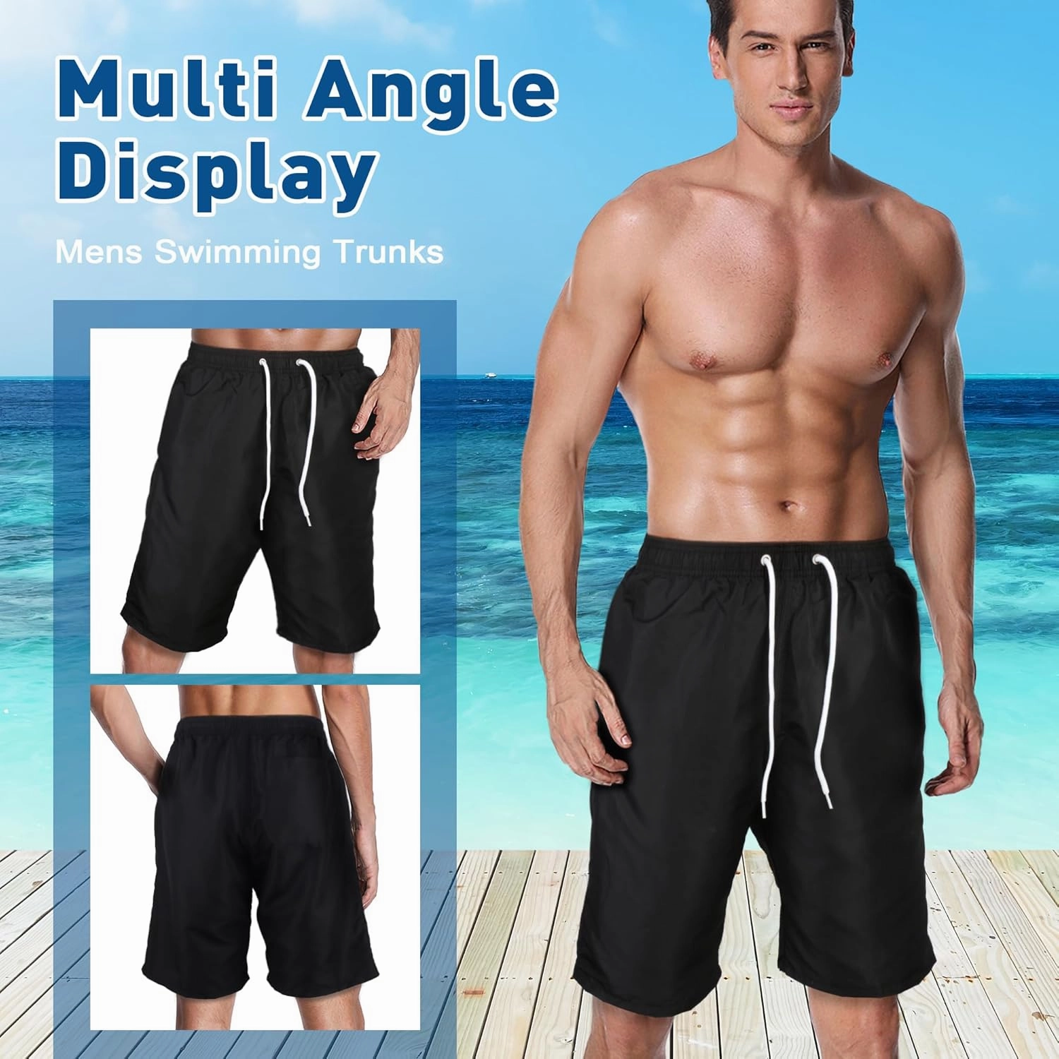 Mens Swim Trunks Swim Shorts Swimming Trunks Swimsuit Quick Dry with Mesh Lining Swimwear