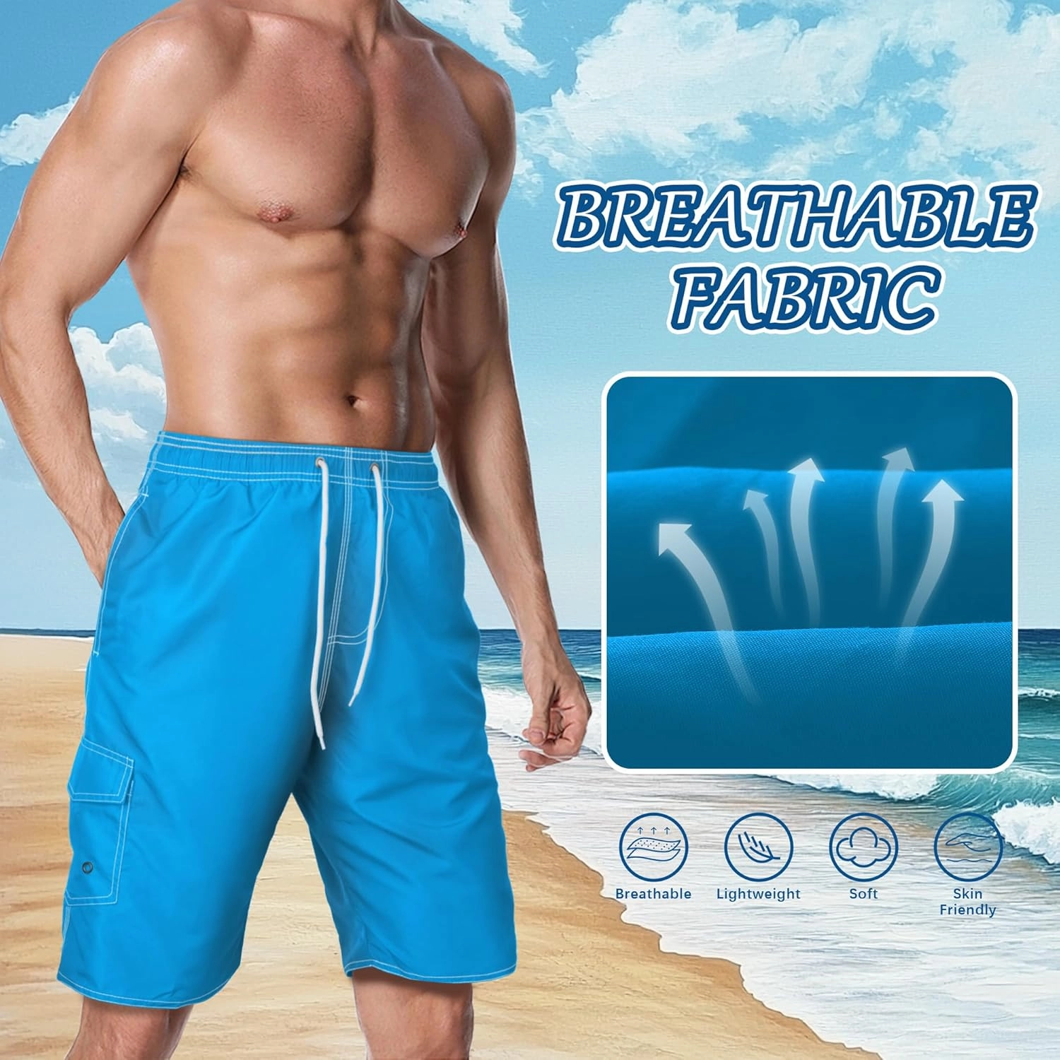Mens Swim Trunks Swim Shorts Swimming Trunks Swimsuit Quick Dry with Mesh Lining Swimwear