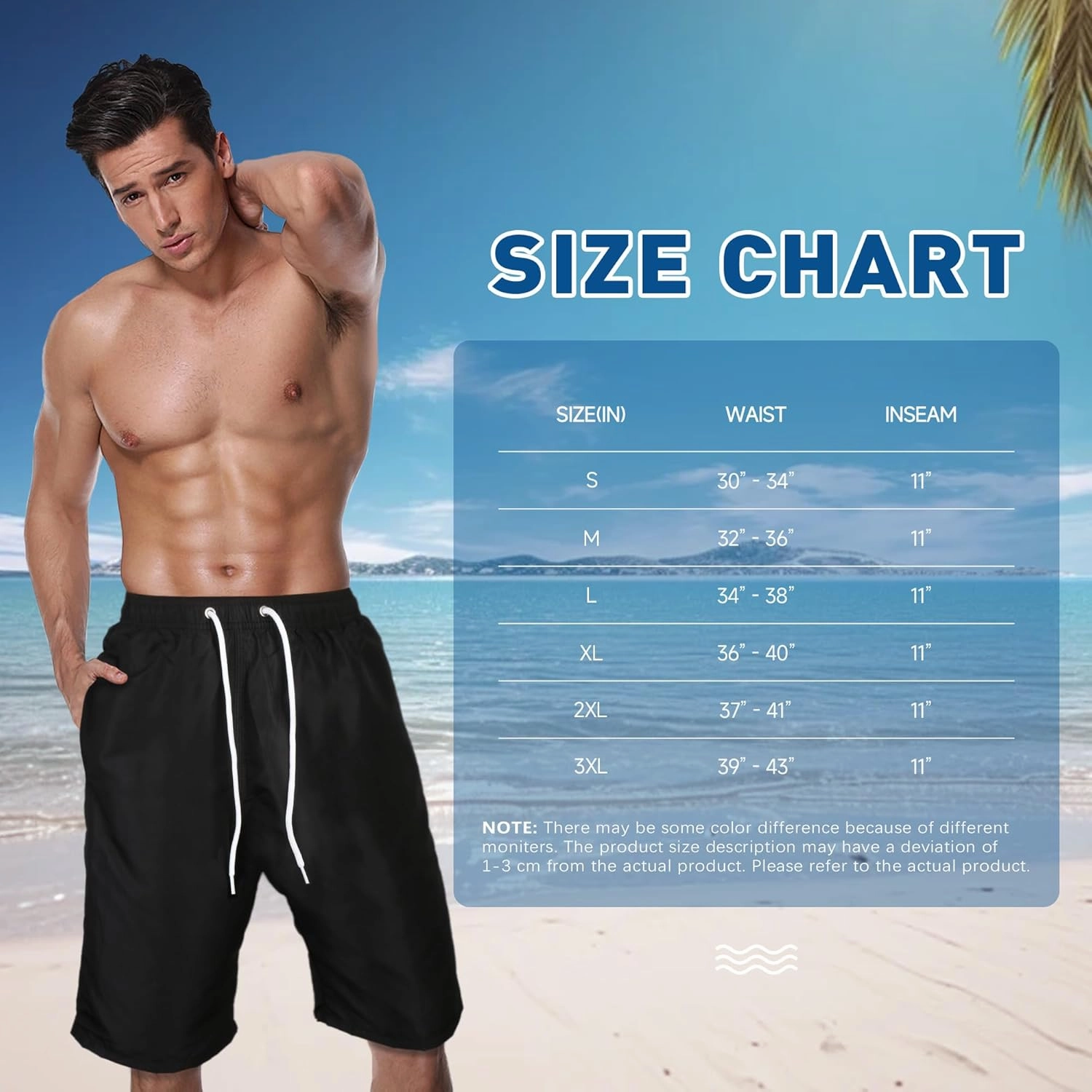 Mens Swim Trunks Swim Shorts Swimming Trunks Swimsuit Quick Dry with Mesh Lining Swimwear