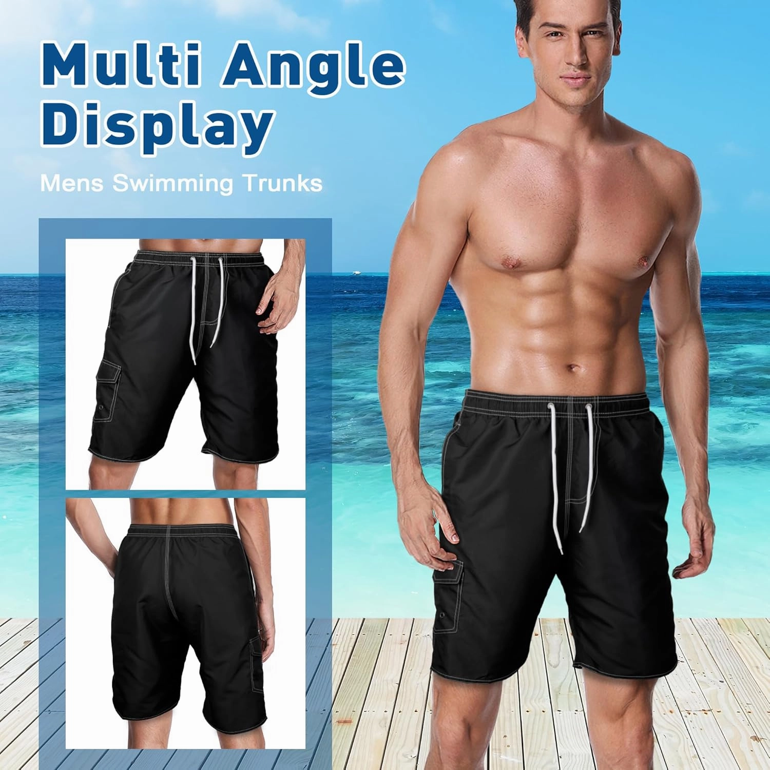 Mens Swim Trunks Swim Shorts Swimming Trunks Swimsuit Quick Dry with Mesh Lining Swimwear