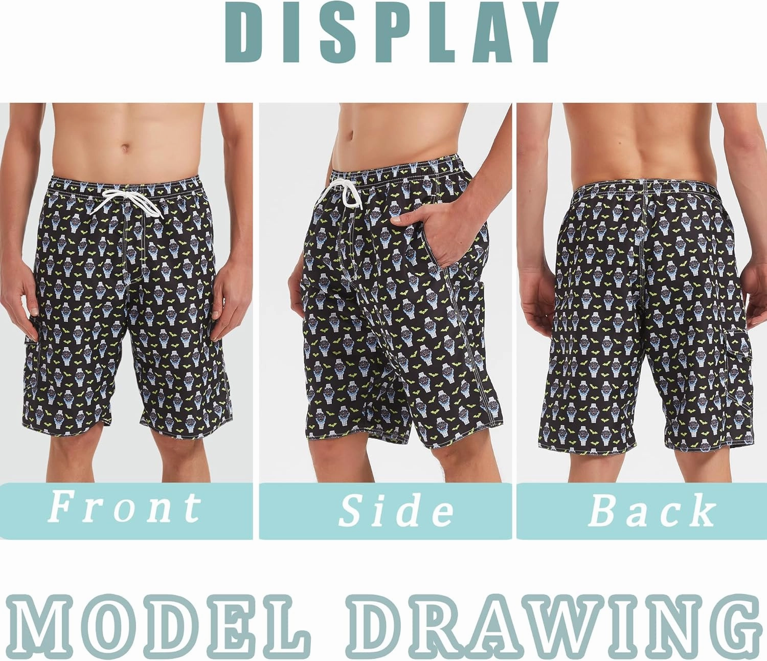 Mens Swim Trunks Swim Shorts Swimwear Swimsuit Beach Shorts Bathing Suits Quick Dry Waterproof