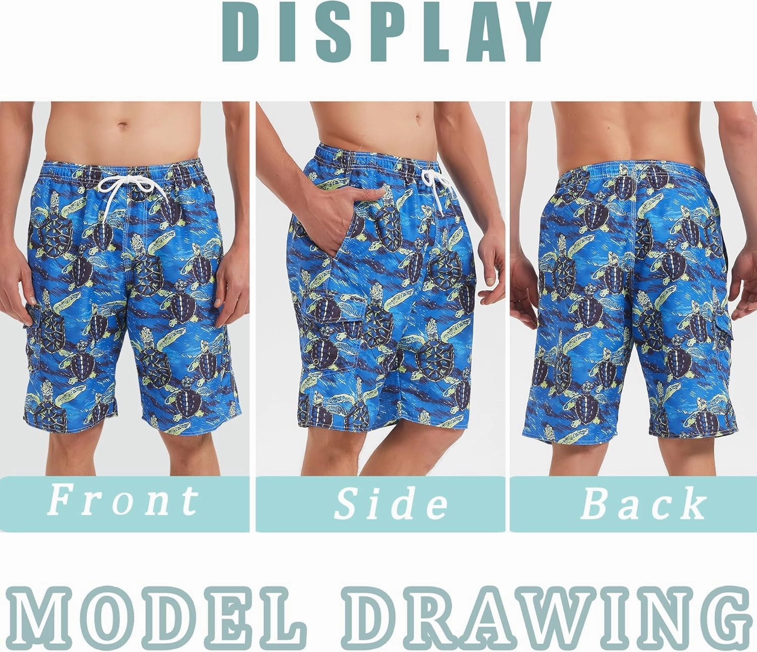 Mens Swim Trunks Swim Shorts Swimwear Swimsuit Beach Shorts Bathing Suits Quick Dry Waterproof