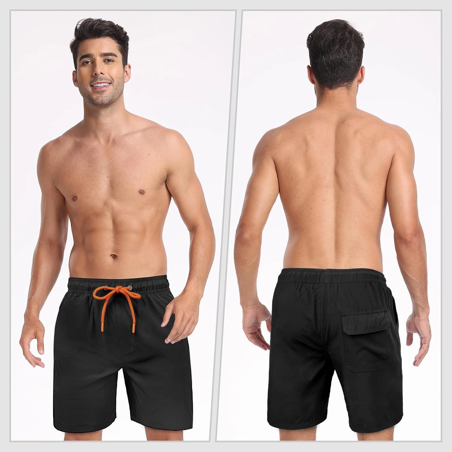 Mens Swim Trunks with Compression Liner 2 in 1 Quick Dry Swimming Shorts Swimwear Bathing Suits with Pockets