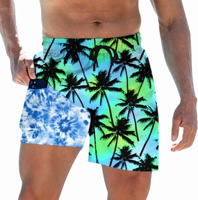 Mens Swim Trunks with Compression Liner 5.5" Inseam Quick Dry Swimsuit Shorts S-XXL