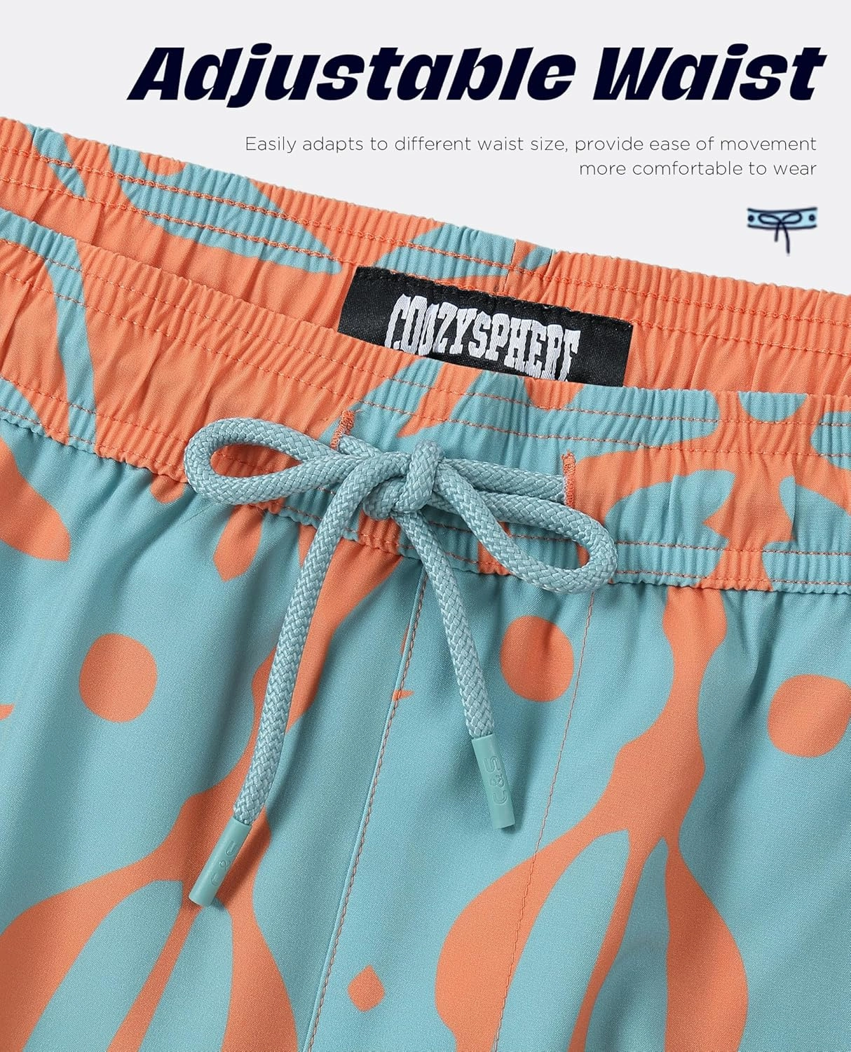 Mens Swim Trunks with Compression Liner 5 Inch Inseam Swimming Trunks Board Shorts for Men Bathing Suit