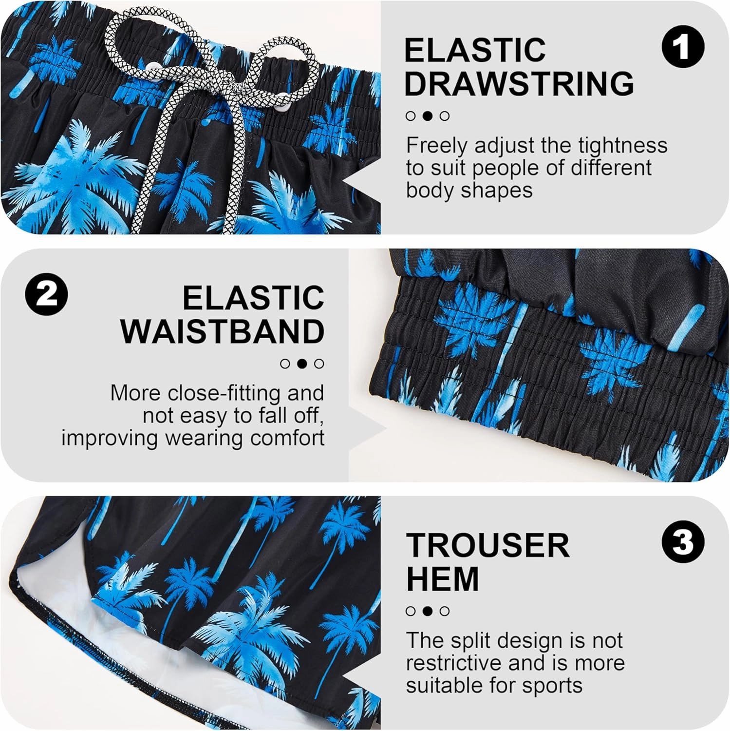 Mens Swim Trunks with Compression Liner 5" Stretch Board Shorts Quick Dry Zipper Pockets 2 in 1 Mens Bathing Suits