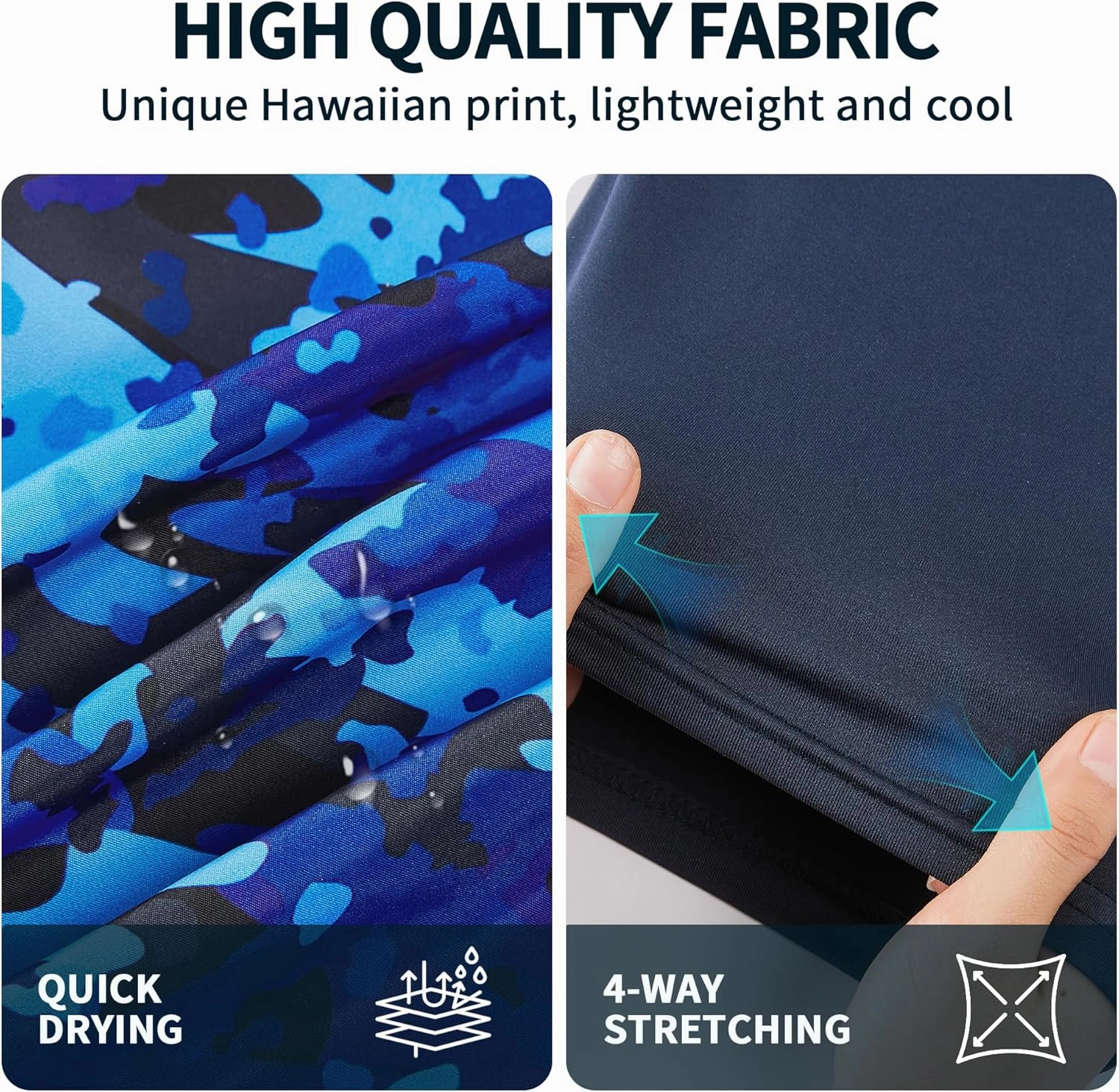 Mens Swim Trunks with Compression Liner 9" Built-in Board Shorts 2 in 1 Quick Dry Bathing Suits with Zipper Pockets