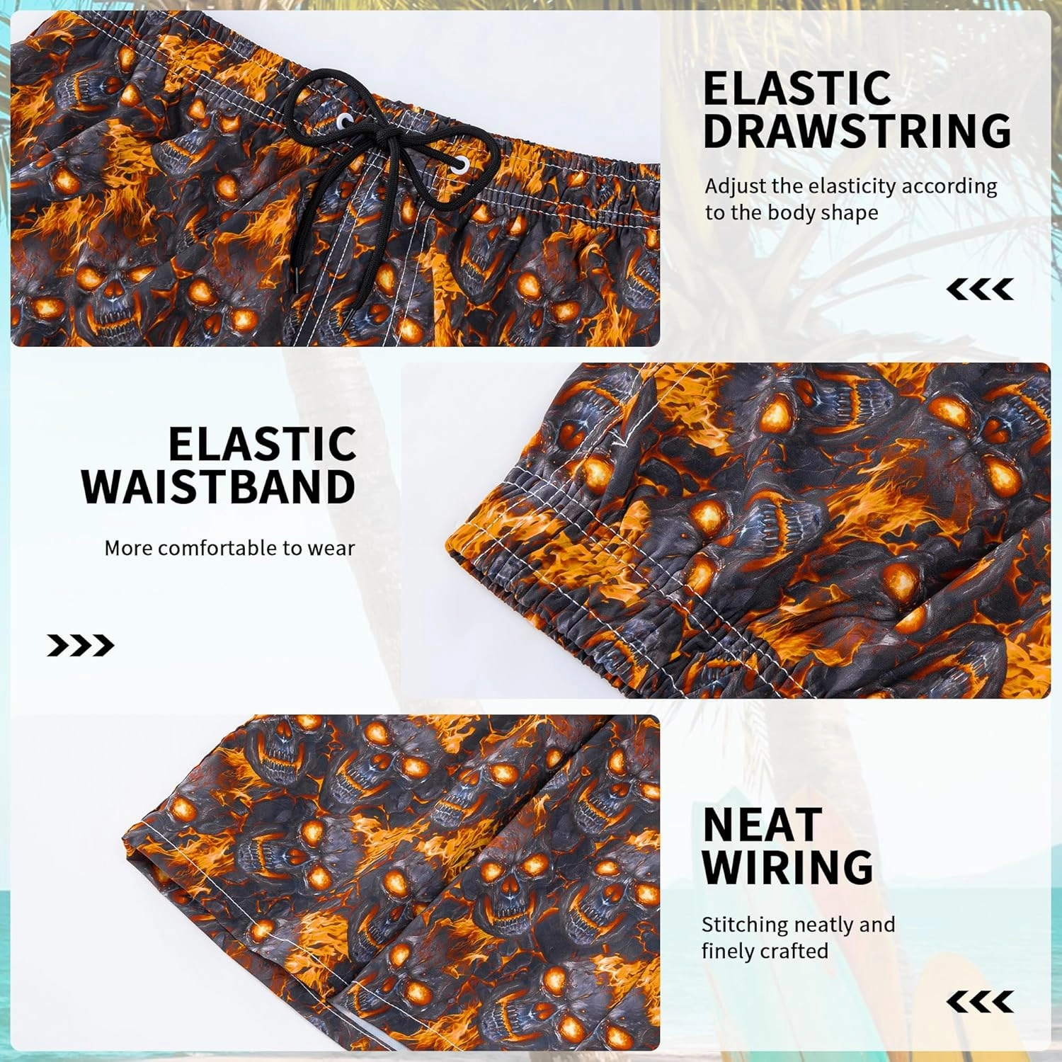 Mens Swim Trunks with Compression Liner 9" Stretch Board Shorts 2 in 1 Quick Dry Swimsuits Bathing Suits