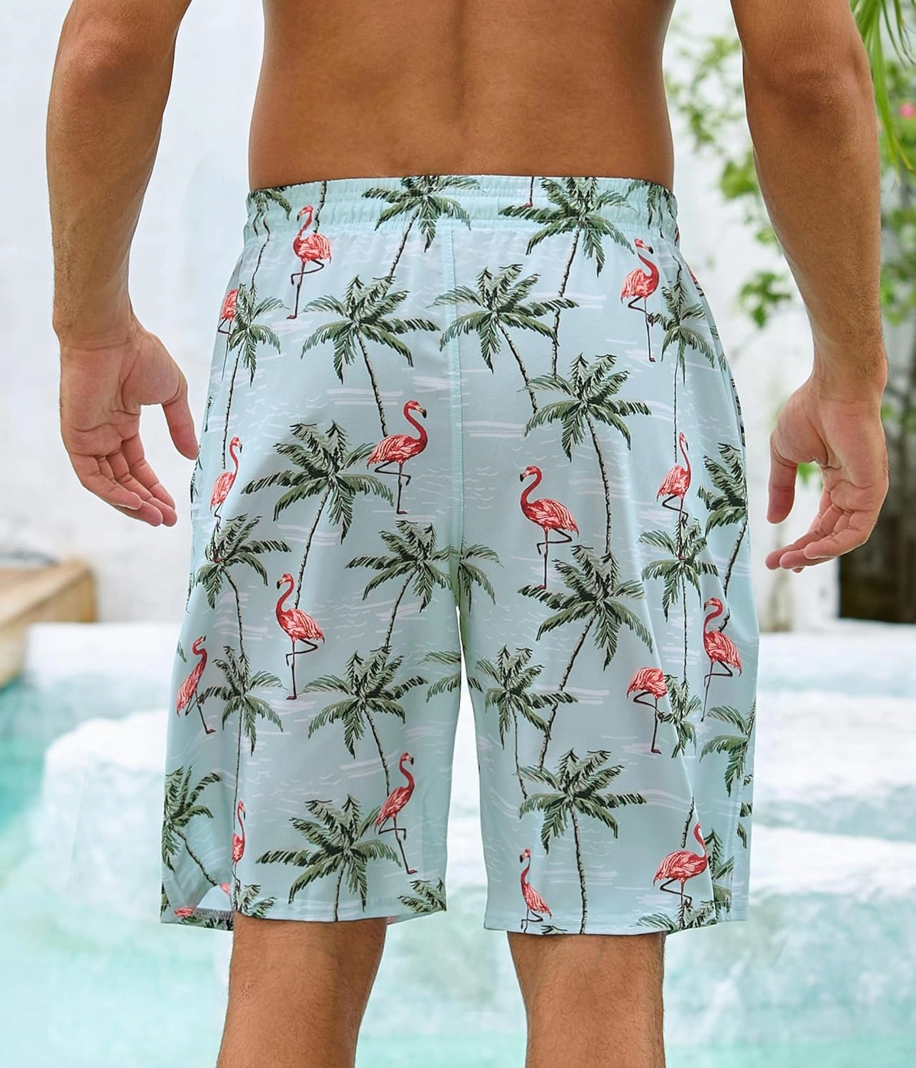 Mens Swim Trunks with Compression Liner 9" Swim Trunks Quick Dry Surfing Beach Shorts Hawaii Sports Shorts