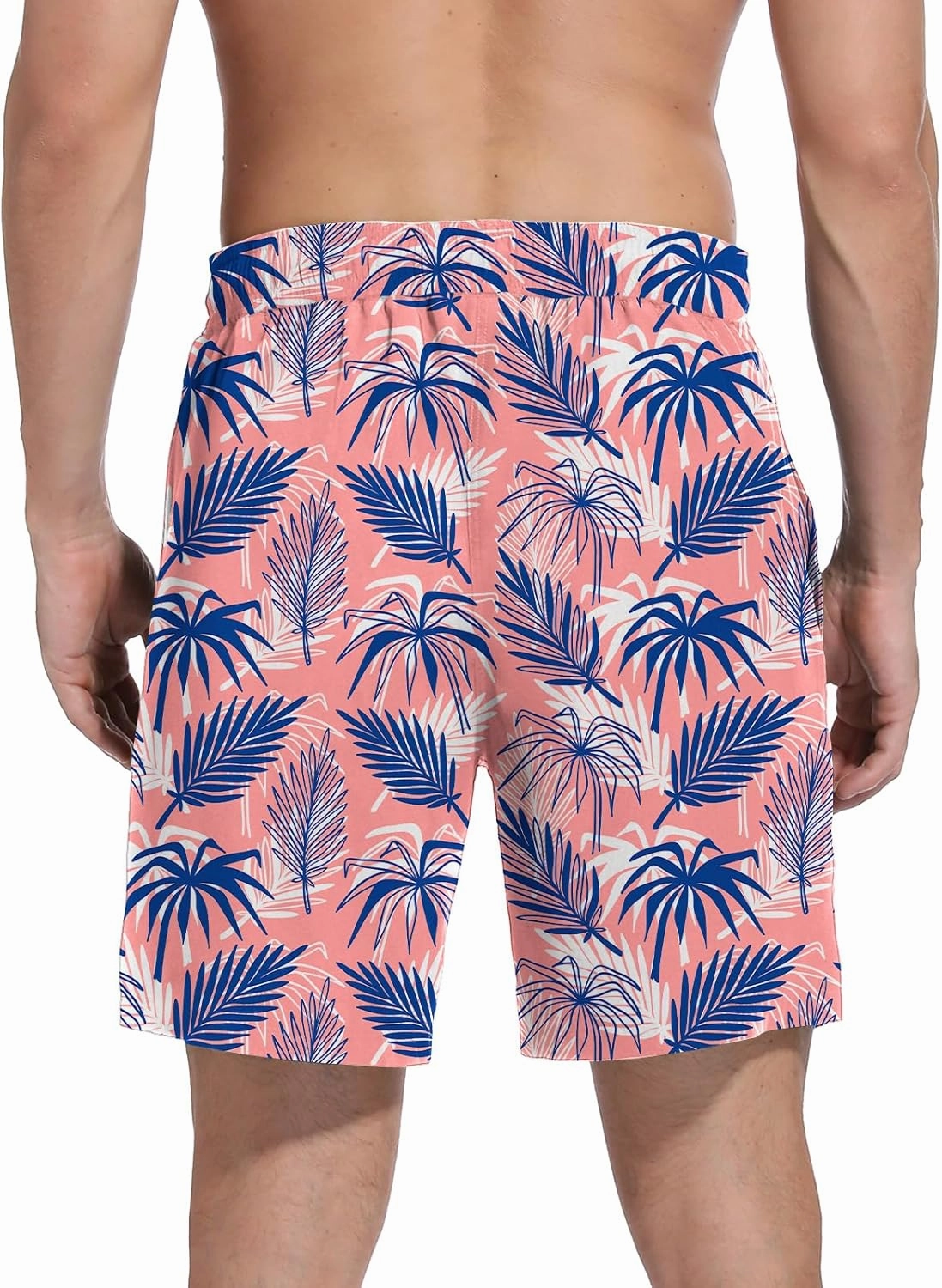 Mens Swim Trunks with Compression Liner Bathing Suits Quick Dry Beach Board Shorts with Zipper Pockets