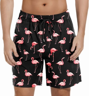 Mens Swim Trunks with Compression Liner Bathing Suits Quick Dry Beach Board Shorts with Zipper Pockets