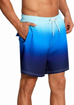 Mens Swim Trunks with Compression Liner Quick Dry Beach Shorts with Zipper Pockets