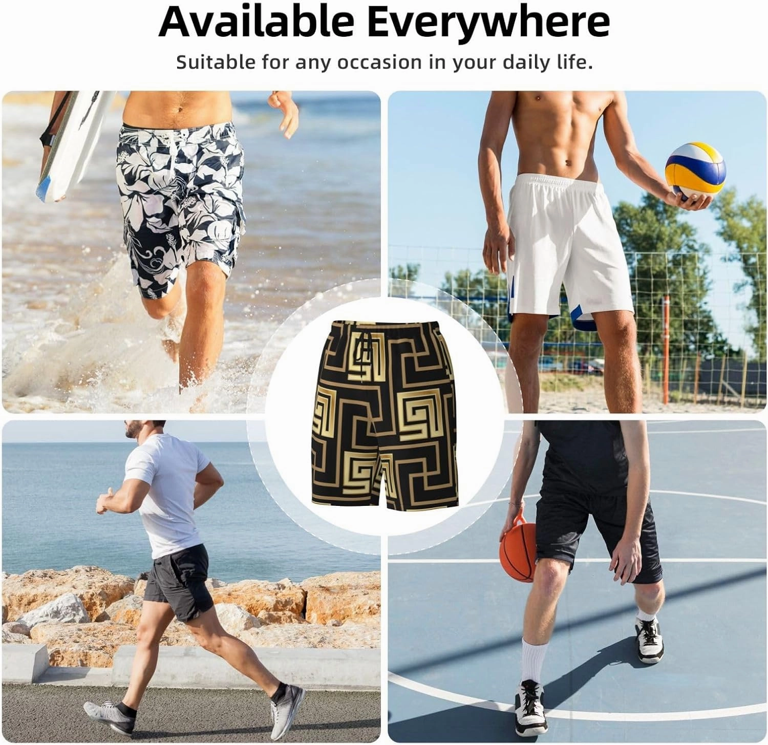 Mens Swim Trunks with Mesh Lining,Quick Dry Swimsuit Board Shorts Beach Pants Swimwear Bathing Suits
