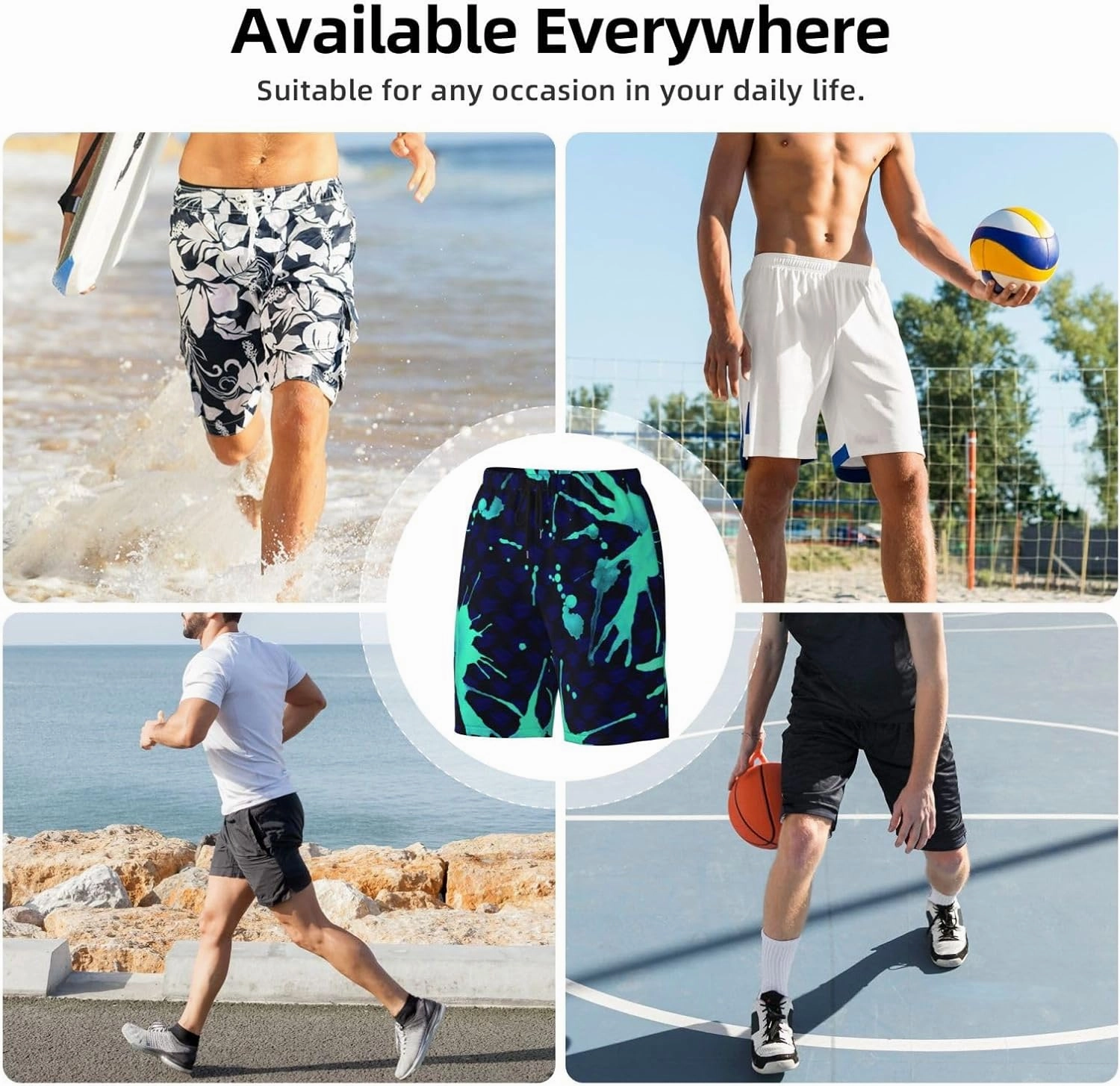 Mens Swim Trunks with Mesh Lining,Quick Dry Swimsuit Board Shorts Beach Pants Swimwear Bathing Suits