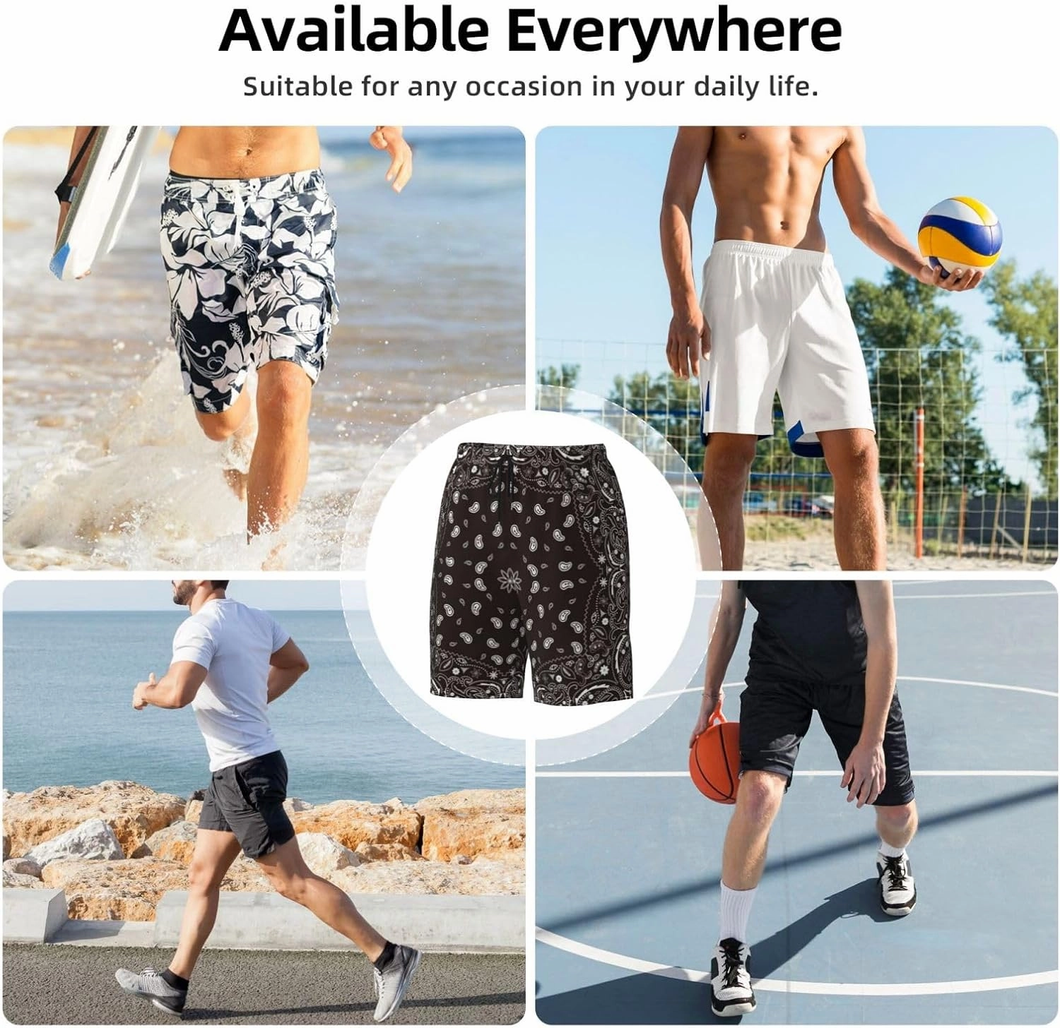 Mens Swim Trunks with Mesh Lining,Quick Dry Swimsuit Board Shorts Beach Pants Swimwear Bathing Suits
