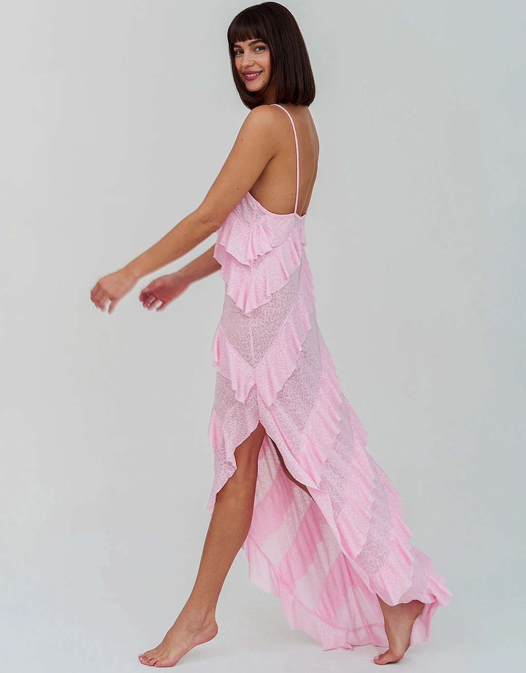 Mermaid Ruffle Dress - Light Pink