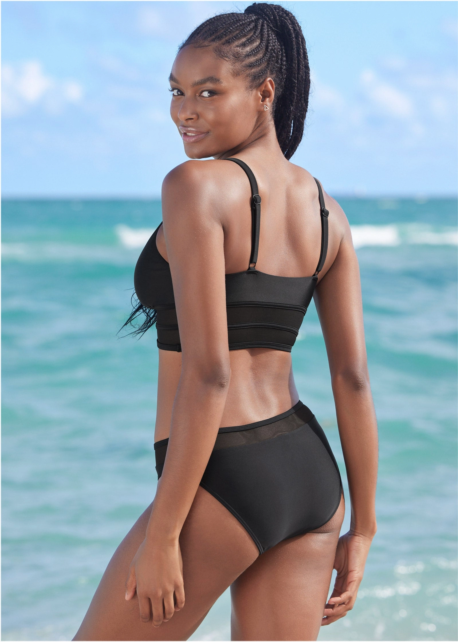 Mesh Band Moderate Bottom - Black Beauty