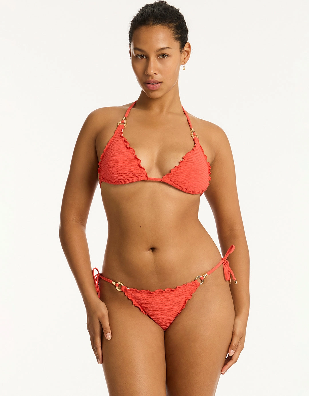 Messina Tie Side Bikini Pant - Flame
