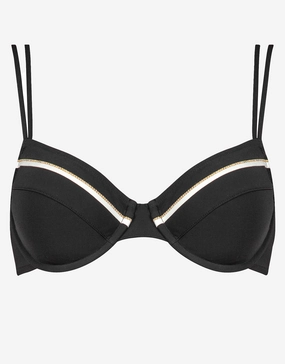 Metrics Underwired Bikini Top - Black White and Gold