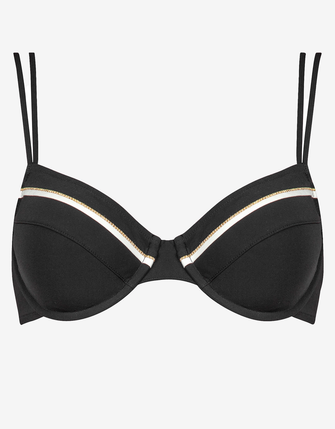 Metrics Underwired Bikini Top - Black White and Gold