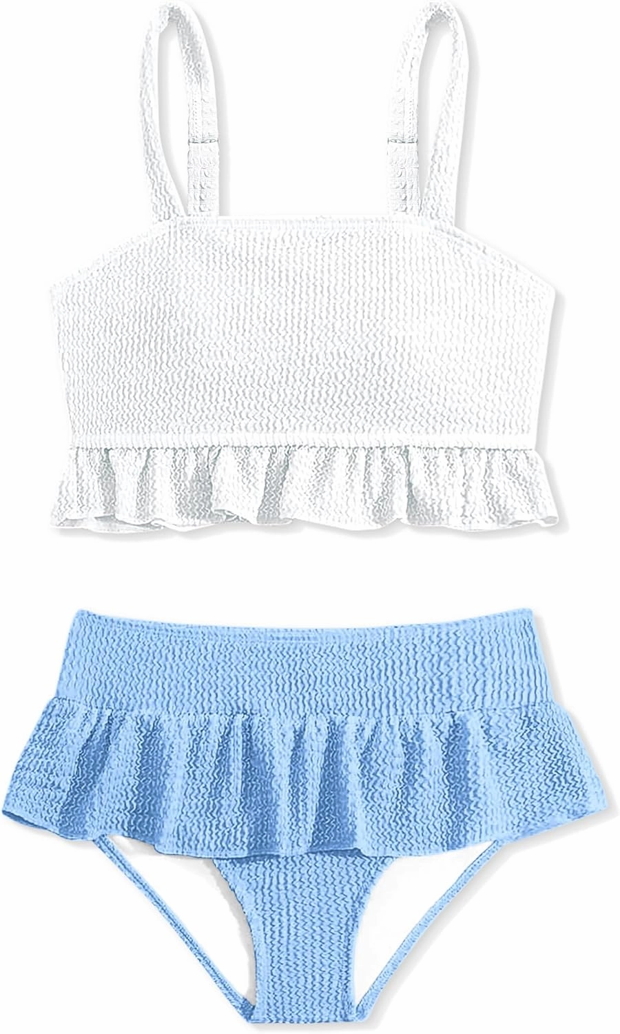 Migu Girls Swimsuits with Ruffled Hem Cute Bikini 2 Piece Bathing Suits for Girls Swimwear