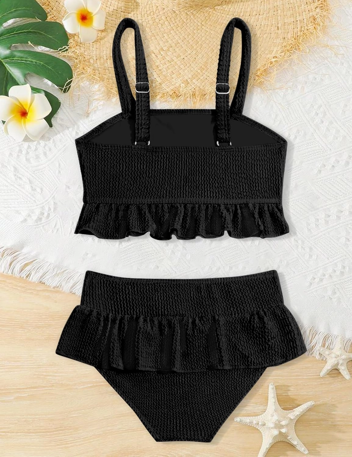 Migu Girls Swimsuits with Ruffled Hem Cute Bikini 2 Piece Bathing Suits for Girls Swimwear
