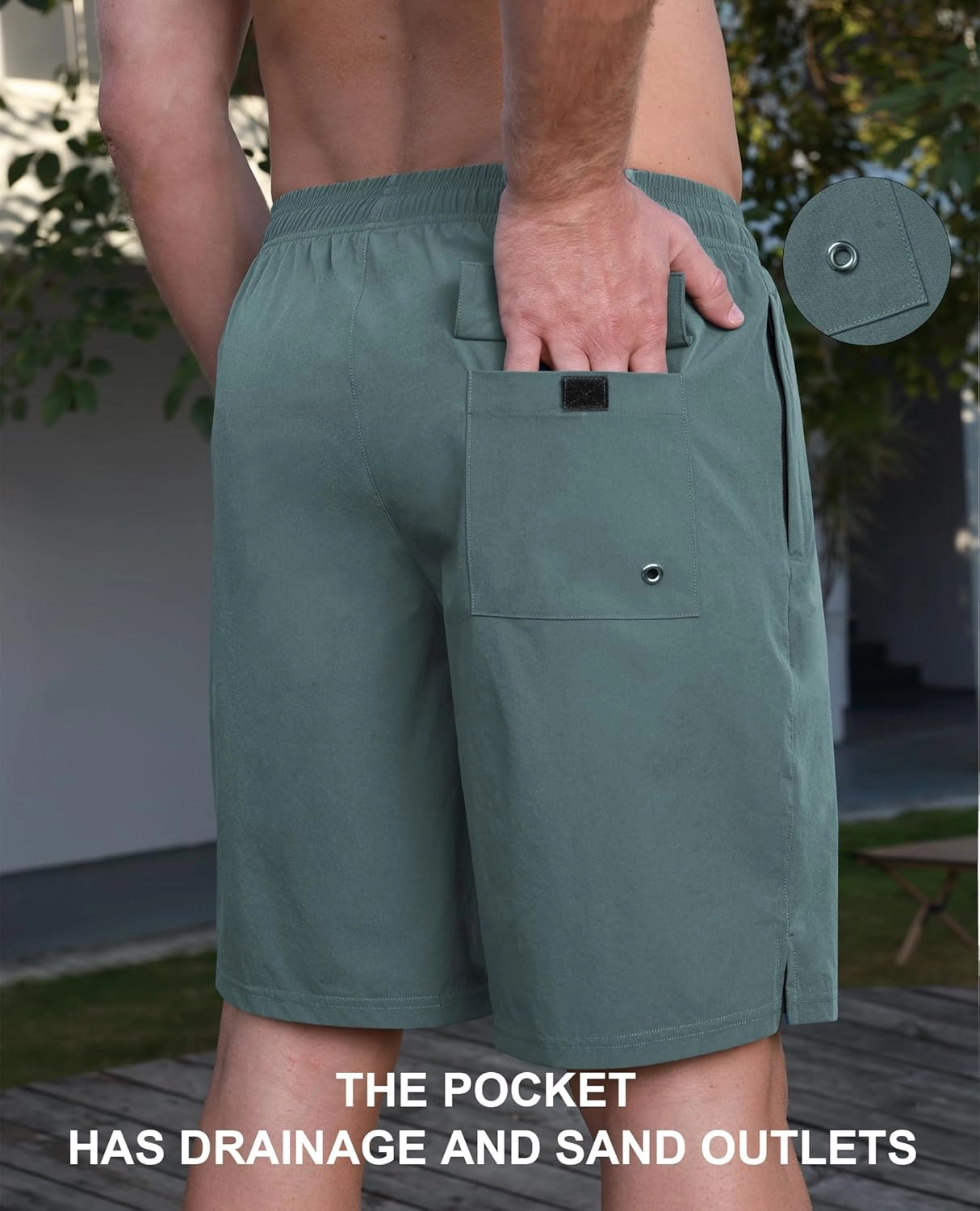 Milin Naco Swim Trunks 9 Inch Compression Liner 2 in 1 Quick Dry Swimming Shorts with Zip Pockets Drawstring Bathing Suits