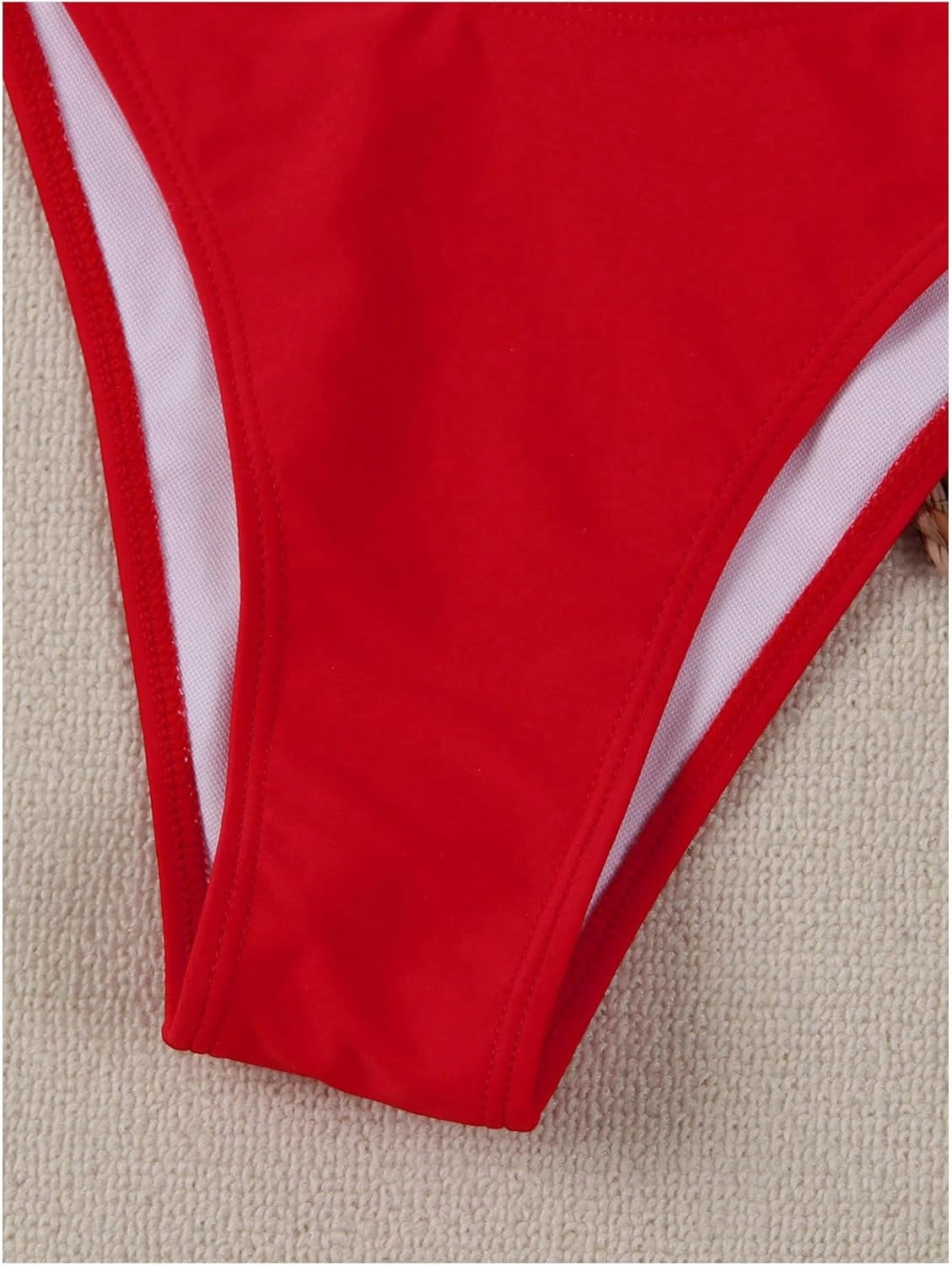 Milumia Women's Metal Ring Strapless Bikini Set High Cut Two Piece Bandeau Swimsuit Bathing Suit