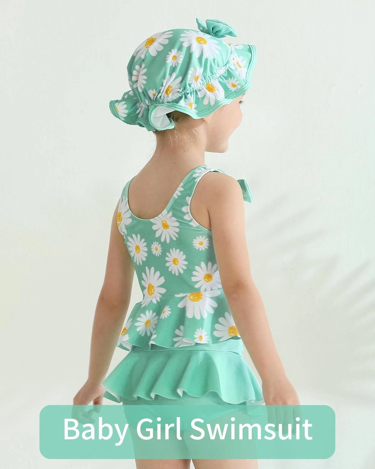 Mioglrie Baby Infant Swimsuit Girl Toddler Bathing Suit Girl Summer Beach Bikini Tankini Swimwear Hat 3-24 Months 2t-5t