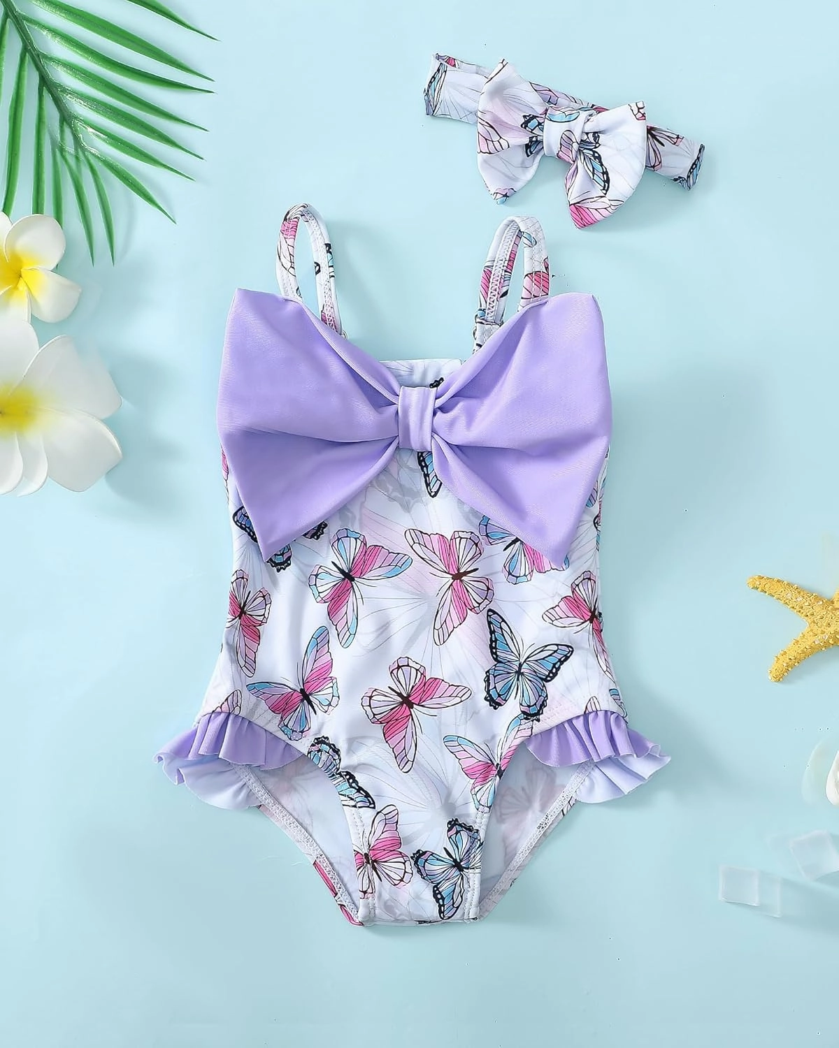 Mioglrie Toddler Baby Girl Swimsuit Infant Bathing Suits Summer Beach Swim Suit Newborn One Piece Swimwear for Girls