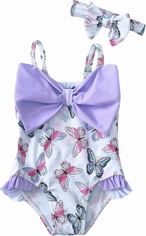 Mioglrie Toddler Baby Girl Swimsuit Infant Bathing Suits Summer Beach Swim Suit Newborn One Piece Swimwear for Girls