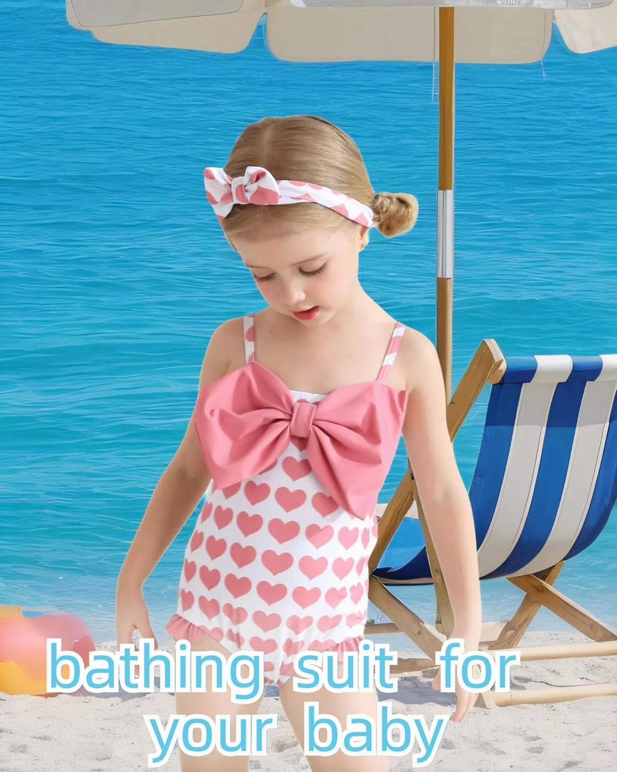 Mioglrie Toddler Baby Girl Swimsuit Infant Bathing Suits Summer Beach Swim Suit Newborn One Piece Swimwear for Girls