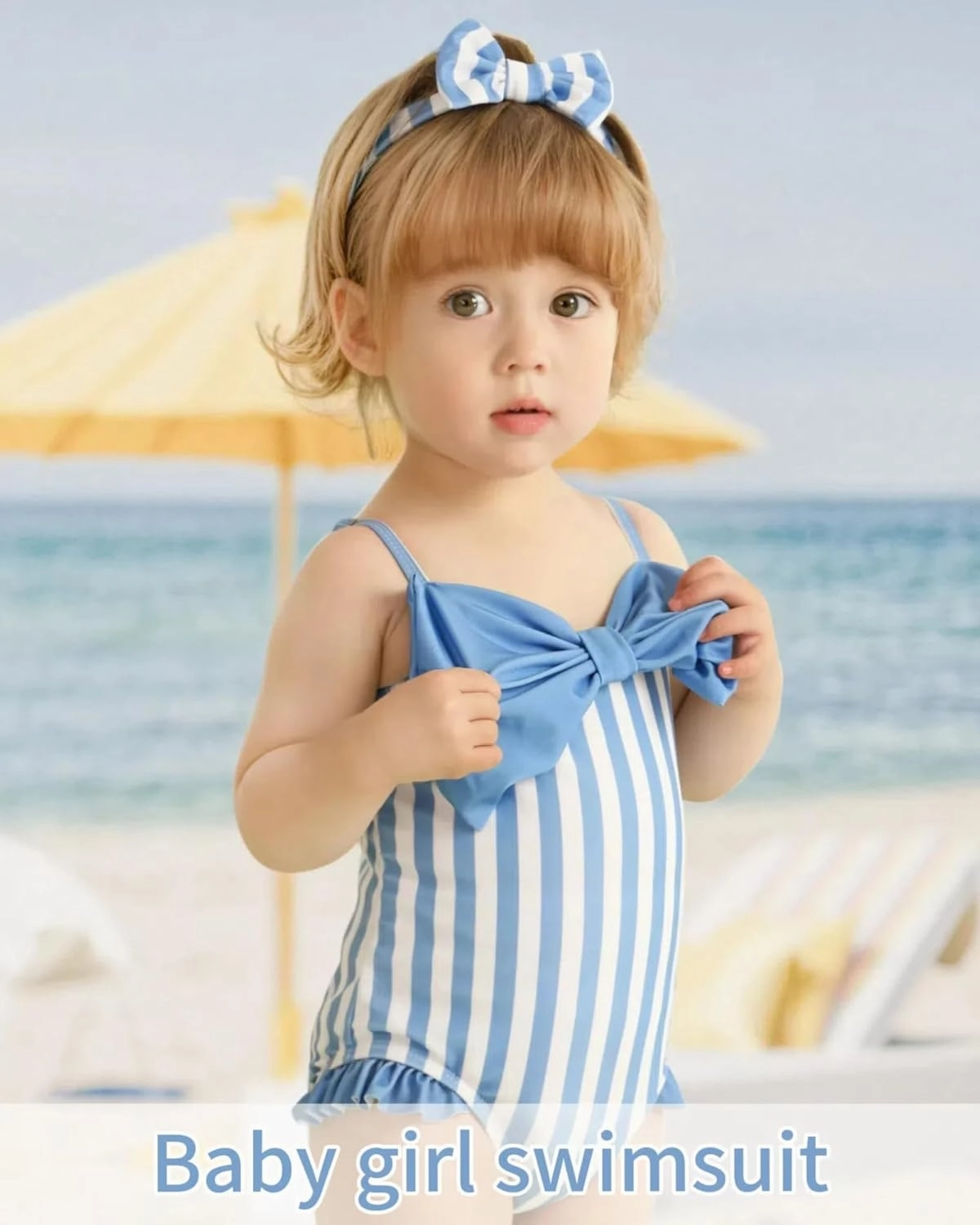 Mioglrie Toddler Baby Girl Swimsuit Infant Bathing Suits Summer Beach Swim Suit Newborn One Piece Swimwear for Girls