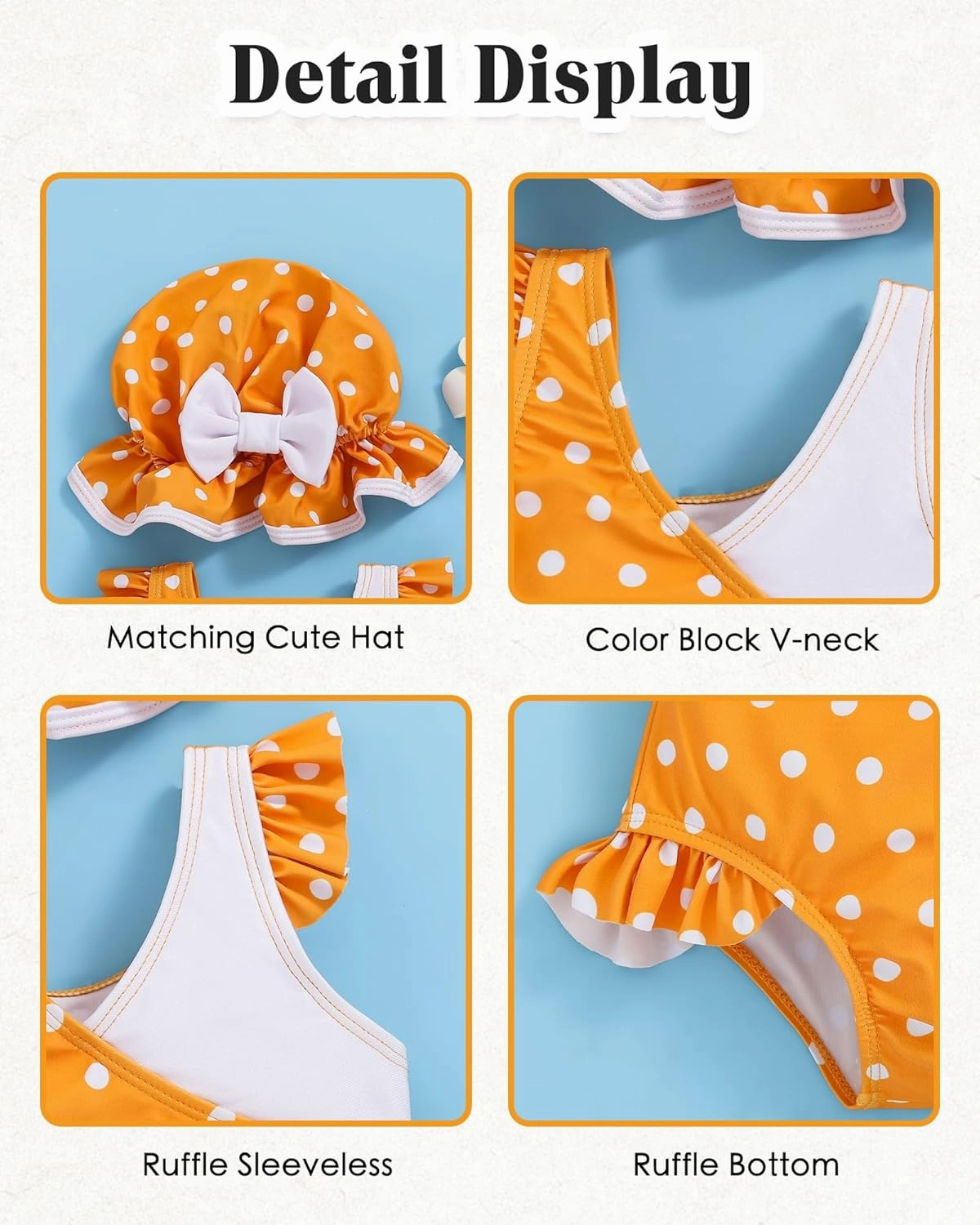 Mioglrie Toddler Girl Swimsuit One Piece Little Girls Bathing Suit Ruffle Swimsuit Girls Color Block Swimwear