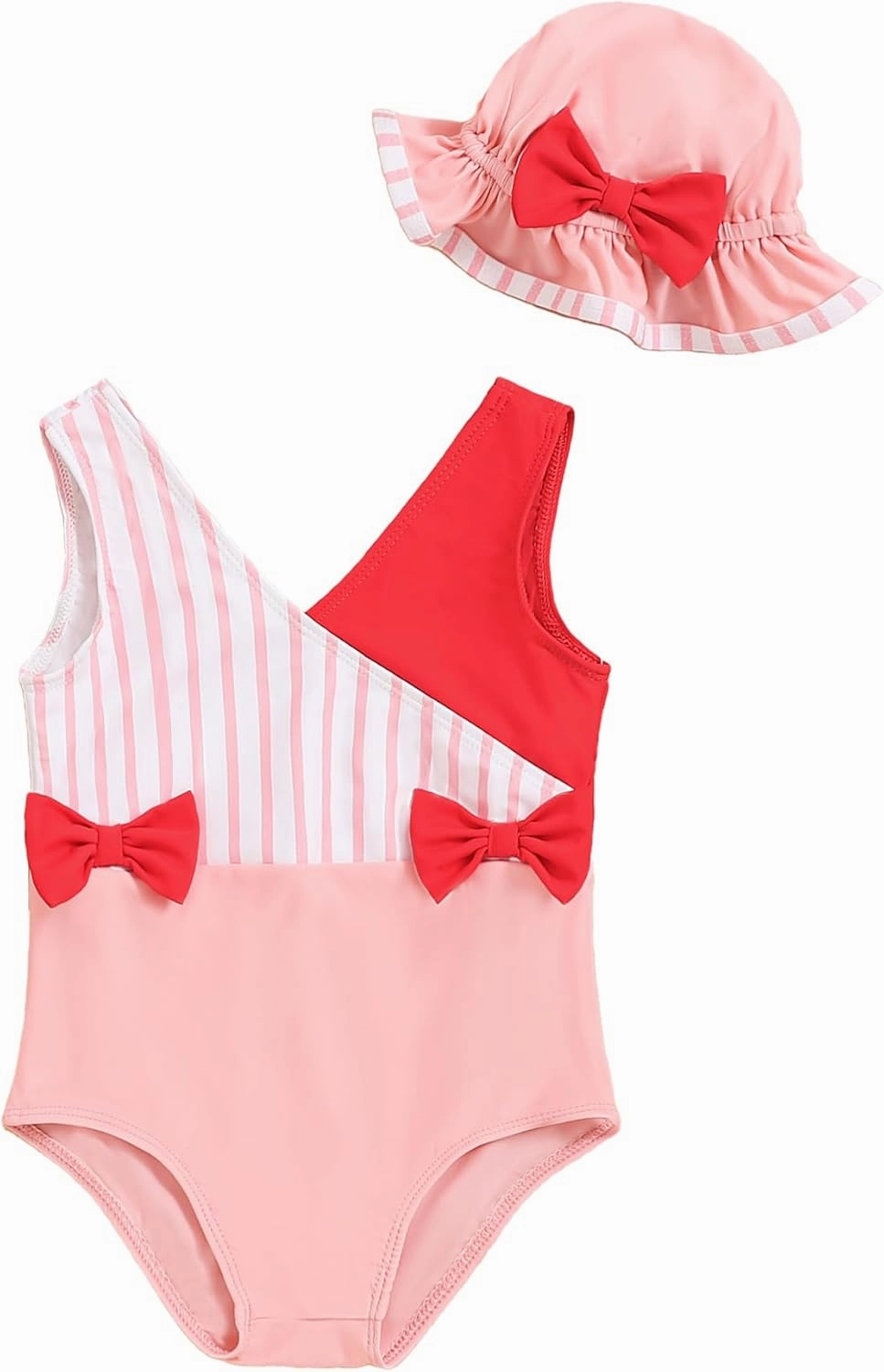 Mioglrie Toddler Girl Swimsuit One Piece Little Girls Bathing Suit Ruffle Swimsuit Girls Color Block Swimwear