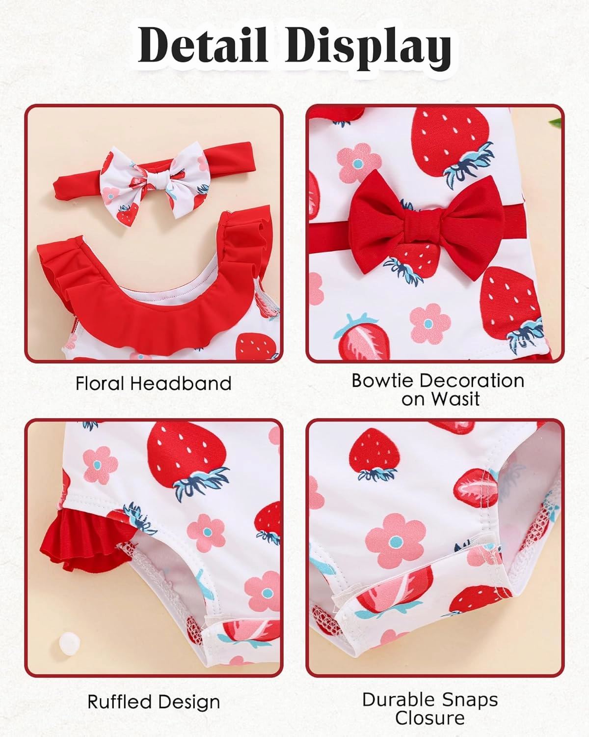 Mioglrie Toddler Girls Swimsuits Baby Bathing Suit Girl One Piece Shoulder Strap Ruffle Swimwear