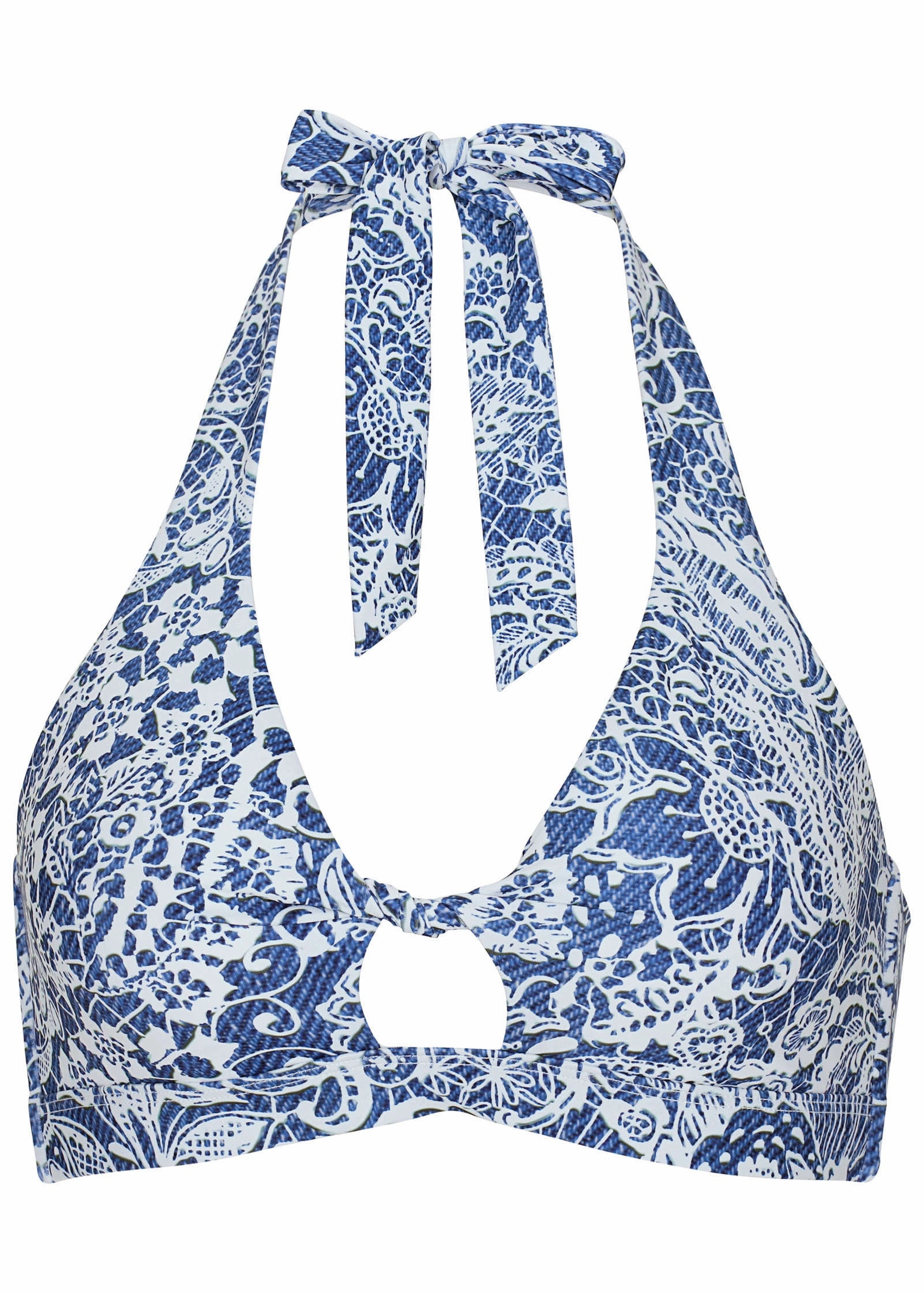 Nassau Halter Top - Denim Anglaise Paisley
