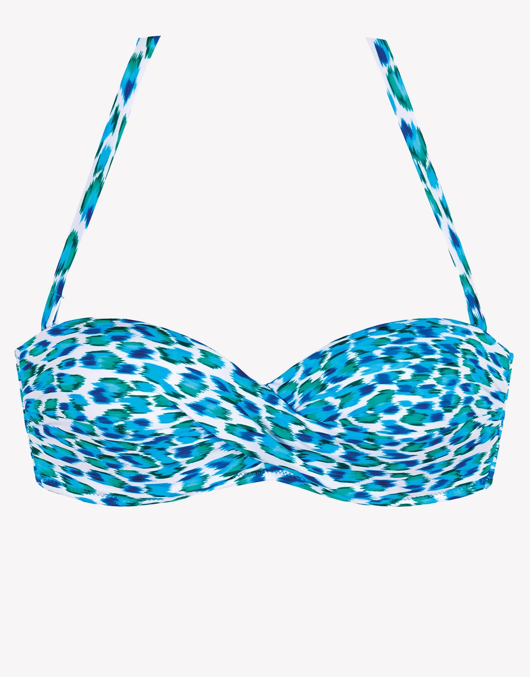 Nassau Twist Bandeau Bikini Top - Blue